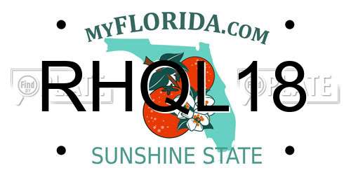 RHQL18 Florida License Plate