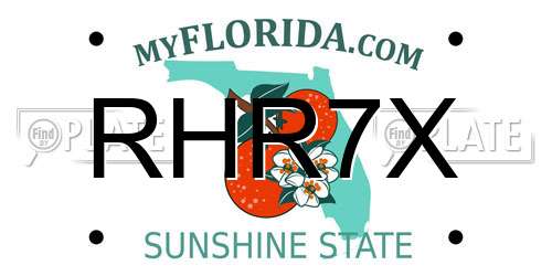 RHR7X Florida License Plate