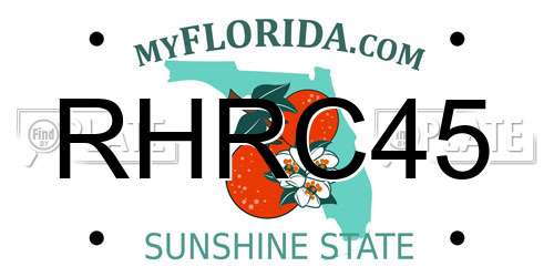 RHRC45 Florida License Plate