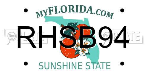 RHSB94 Florida License Plate
