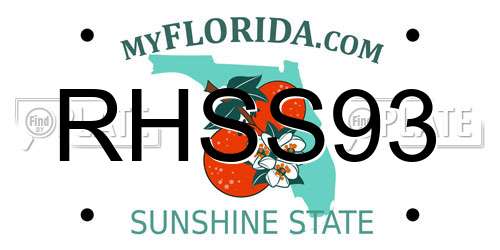 RHSS93 Florida License Plate