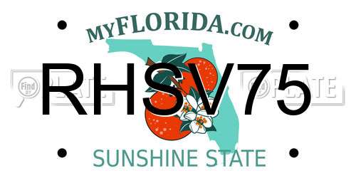 RHSV75 Florida License Plate