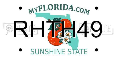 RHTH49 Florida License Plate