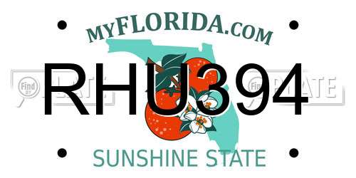 RHU394 Florida License Plate