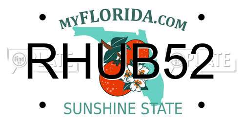 RHUB52 Florida License Plate
