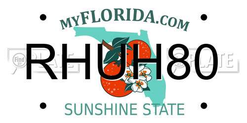 RHUH80 Florida License Plate