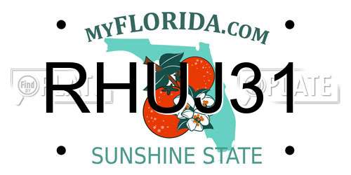 RHUJ31 Florida License Plate