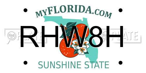RHW8H Florida License Plate