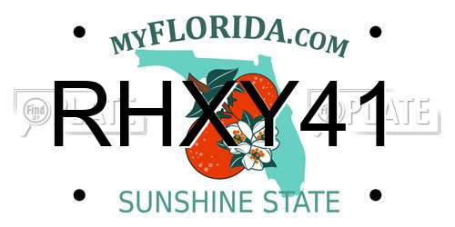 RHXY41 Florida License Plate