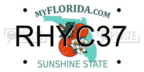RHYC37 Florida License Plate