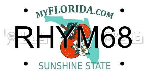 RHYM68 Florida License Plate