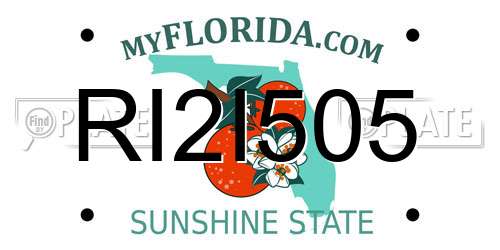 RI2I505 Florida License Plate