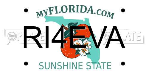 RI4EVA Florida License Plate