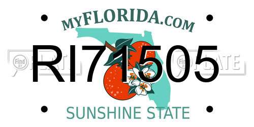 RI71505 Florida License Plate