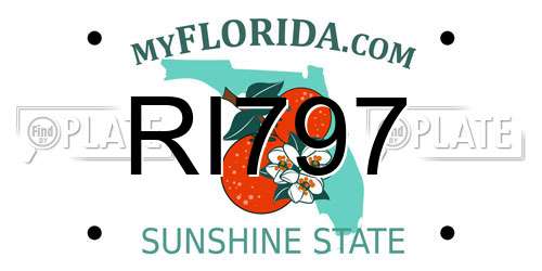 RI797 Florida License Plate