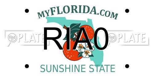RIA0 Florida License Plate