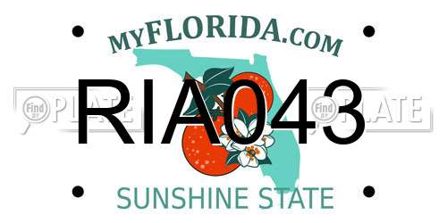 RIA043 Florida License Plate