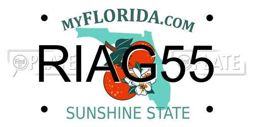 RIAG55 Florida License Plate
