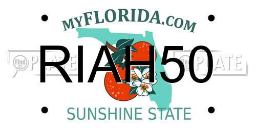 RIAH50 Florida License Plate