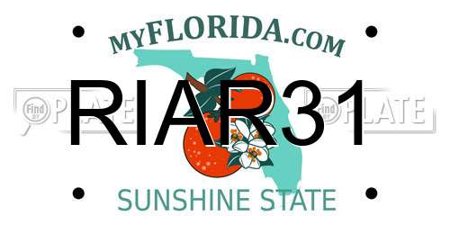 RIAR31 Florida License Plate