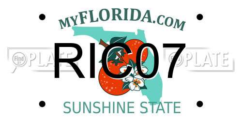 RIC07 Florida License Plate
