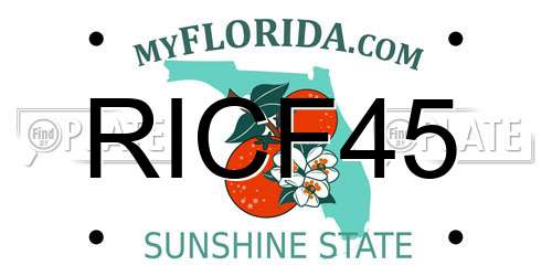 RICF45 Florida License Plate