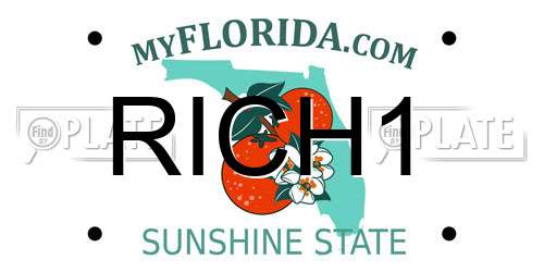RICH1 Florida License Plate