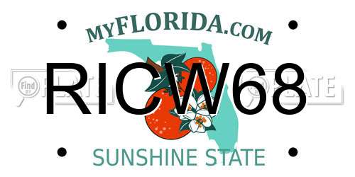 RICW68 Florida License Plate