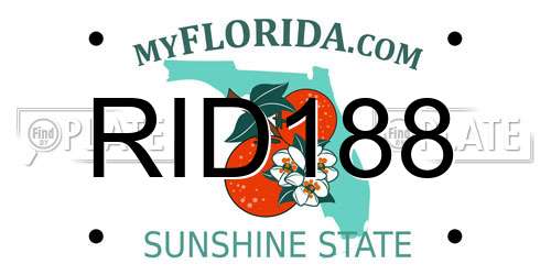 RID188 Florida License Plate