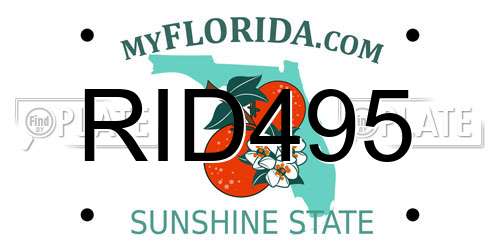 RID495 Florida License Plate