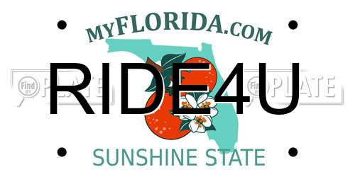 RIDE4U Florida License Plate