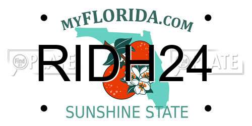 RIDH24 Florida License Plate
