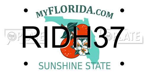 RIDH37 Florida License Plate