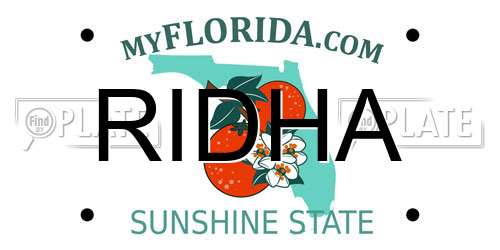 RIDHA Florida License Plate