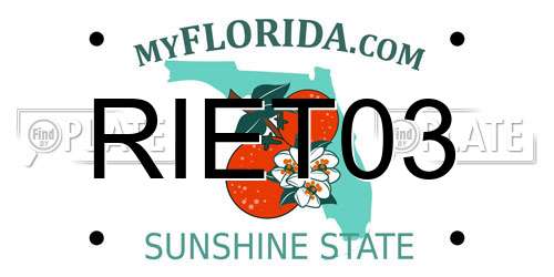 RIET03 Florida License Plate