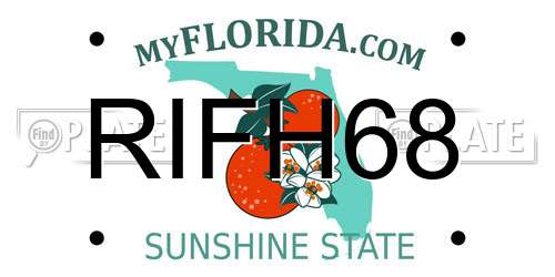 RIFH68 Florida License Plate
