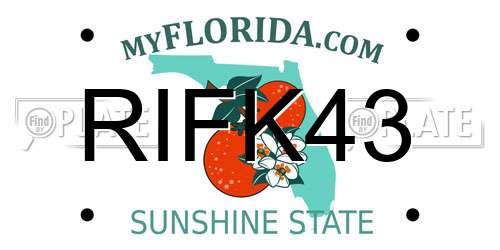 RIFK43 Florida License Plate