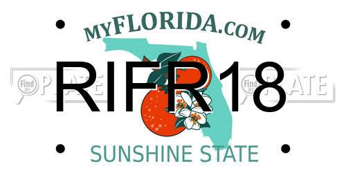 RIFR18 Florida License Plate
