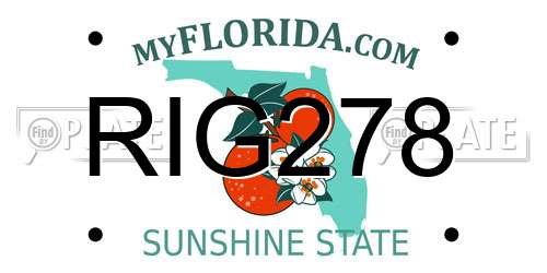 RIG278 Florida License Plate