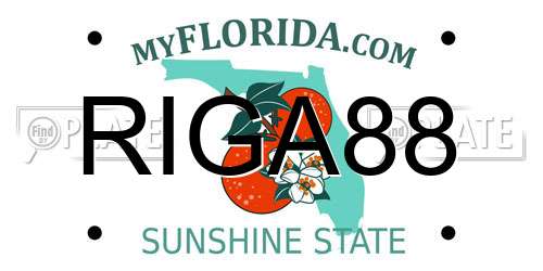RIGA88 Florida License Plate