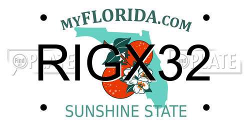 RIGX32 Florida License Plate