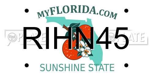 RIHN45 Florida License Plate