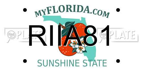 RIIA81 Florida License Plate