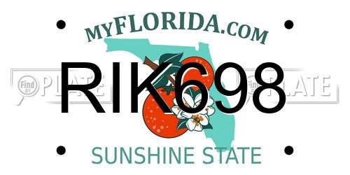 RIK698 Florida License Plate