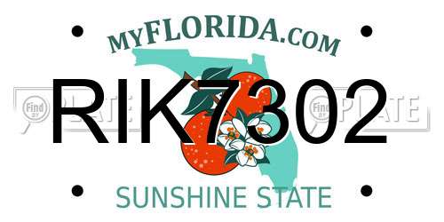RIK7302 Florida License Plate
