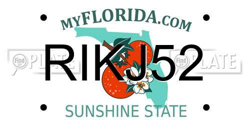 RIKJ52 Florida License Plate