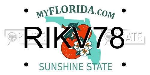 RIKV78 Florida License Plate