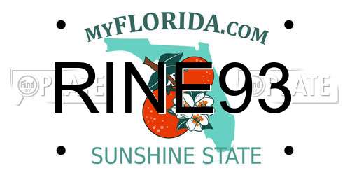 RINE93 Florida License Plate