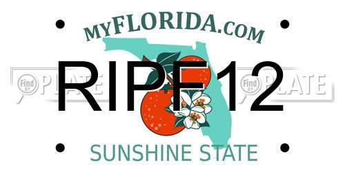 RIPF12 Florida License Plate