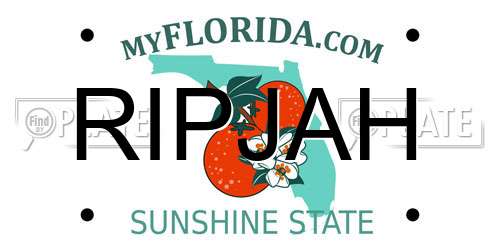 RIPJAH Florida License Plate